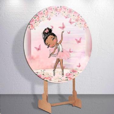 Imagem de Capas De Festa Tema Bailarina Sublimadas 50x50 Decoração Painel Redond
