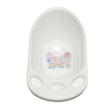Imagem de Banheira Infantil Com Válvula TPE 24L 77x45x30 Bebê & Mamãe Cor Branco