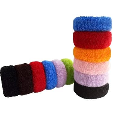 Imagem de MARYLAVENDER Laços de cabelo grandes e elásticos para todos os tipos de cabelo, sem costura, glitter, pôneis, elásticos para rabos de cavalo, elásticos para cabelo grosso, acessórios de cabelo para