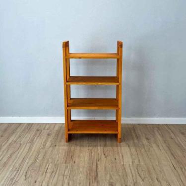 Imagem de Aparador de Madeira Pinus Linea de 4 Prateleiras Slim Carvalho - ArtFa