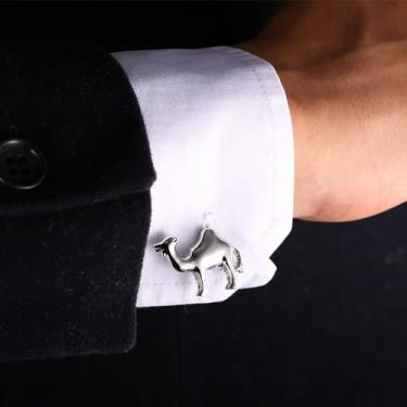 Imagem de Abotoaduras masculinas de camelo acessórios de terno moda masculina joias