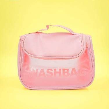 Imagem de Necessaire Feminina Viagem Gancho Mala Organizadora Pendurar Rosa