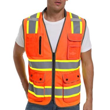 Imagem de Colete de segurança ArcRidge Reflective para homens e mulheres Orange 