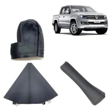 Imagem de Capas em couro manopla marcha e freio + Coifa câmbio manual Amarok 201