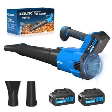 Imagem de Soprador de folhas sem escova sem fio AZZUNO 21V 2x4.0Ah 480CFM