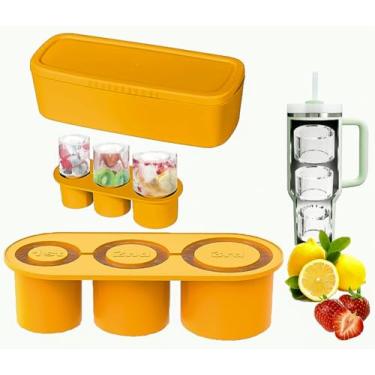 Imagem de Bandeja de cubos de gelo para copo Stanley de 850 a 1,134 g, molde de gelo Stanley, molde de cubo de gelo, bandeja de cubo de gelo com tampa, bandejas de cubos de gelo para coquetéis gelados, bebidas,