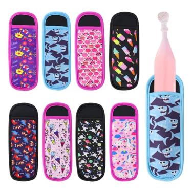 Imagem de Yitexin 8 peças reutilizáveis sacos de manga pop de gelo, porta-sorvete colorido congelante recipientes bolsa presentes fofos para festa bar meninas meninos tubo de iogurte (8 peças)