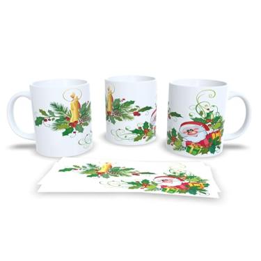Imagem de Caneca de Natal com Estampa Natalina, Porcelana Branca, Design Festivo com Trenó e Renas, Decoração para Casa e Escritório, Presente (14)