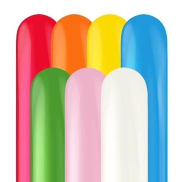 Imagem de Tuf Tex 260 balões de látex para animais de balão, pacote com 50, cores sortidas