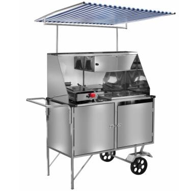 Imagem de Carrinho De Cachorro Quente Luxo Inox Com Toldo L09m-t Cefaz