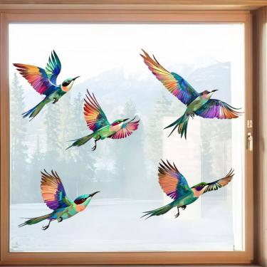 Imagem de Adesivos de parede Papel de parede colorido de pássaros voadores em PVC 40x30cm