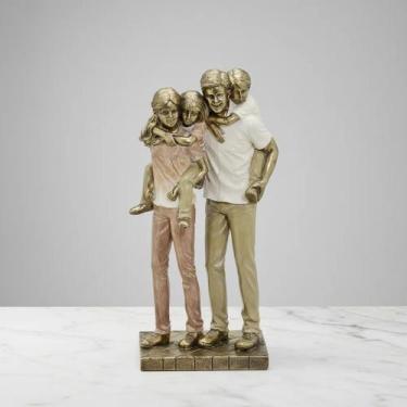 Imagem de Escultura Família Casal Com Filho e Filha - Espressione