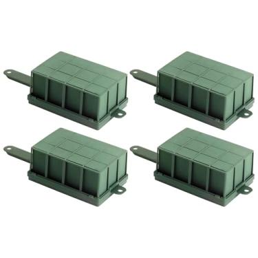 Imagem de Blocos de espuma floral úmida com alça, 4 peças de gaiolas de flores decorações de arco floral, gaiola de espuma floral, arranjos ideais para exibições florais, fácil de pendurar