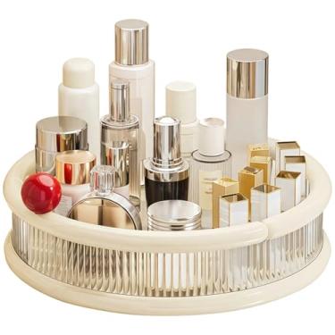 Imagem de Organizador giratório de 360°, bandeja de exibição de perfume de grande capacidade, armazenamento multifuncional para cuidados com a pele para cômoda, suporte cosmético transparente, para acessório de
