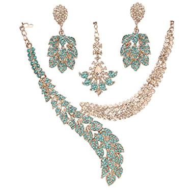 Imagem de Touchstone Conjunto de colar indiano Bollywood intrinsecamente trabalhado diamante strass cristal colorido designer joias casamento conjunto em tom dourado e prata para mulheres., não conhecido,