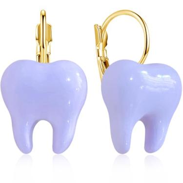 Imagem de unixmoment Brincos pendentes femininos leves e minimalistas, feitos à mão, de resina, com fecho traseiro, Large, Resina, Sem pedra preciosa