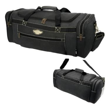 Imagem de Mala De Mão Viagem Espaçosa em Lona Resistente Gigante 70 Litros (Preto)