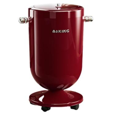 Imagem de WeiLaiKeQi Lixeira com Rodas, Lata de Lixo, Cesto para Resíduos para Cozinha, Sala de Estar e Banheiro, Vermelho