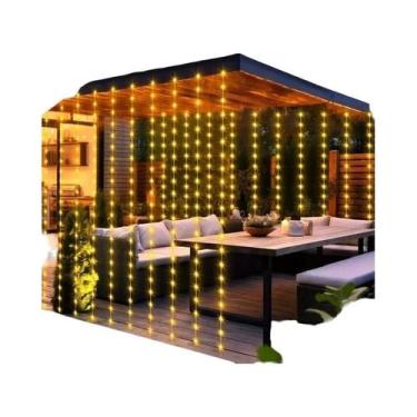 Imagem de Luzes De Cortina Solar Com 300 LEDs Para Exterior, 8 Modos Para Quinta