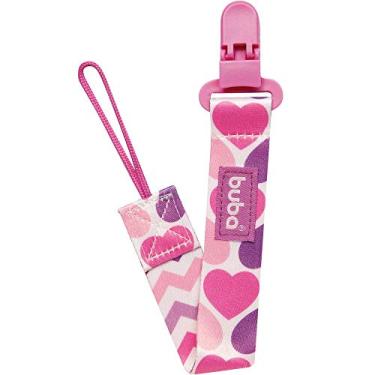 Imagem de Prendedor de Chupeta Corações Buba Roxo/Rosa