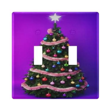 Imagem de Burbuja Capa de placa de parede para interruptor de luz de árvore de Natal, placa decorativa de parede, parafusos incluídos, 2 faixas