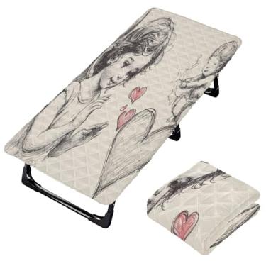 Imagem de Burbuja Lençol de berço de cupido dos namorados para crianças, lençol de cochilo acolchoado portátil com faixa elástica para meninas e meninos, lavável na máquina, 63,5 x 127 cm