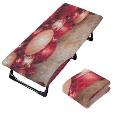 Imagem de Burbuja Lençol de berço de balão vermelho para crianças, lençol de cochilo acolchoado portátil com faixa elástica para meninas e meninos, lavável na máquina, 63,5 x 127 cm