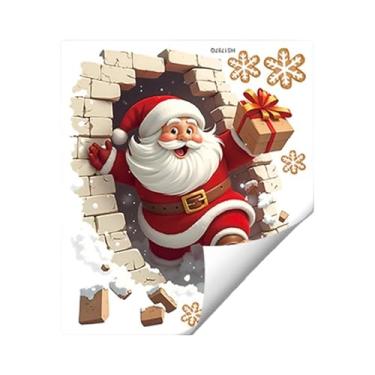 Imagem de Ioensy Adesivos de parede de Natal com Papai Noel em PVC para decoração natalina de quarto, sala de estar, sala de aula, escritório e geladeira. Ideais para, Style a