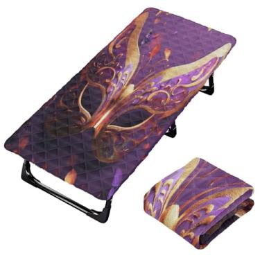 Imagem de Burbuja Lençol de berço de máscara de borboleta de carnaval para crianças, lençol de cochilo acolchoado portátil com faixa elástica para meninas e meninos, lavável na máquina, 63,5 x 127 cm