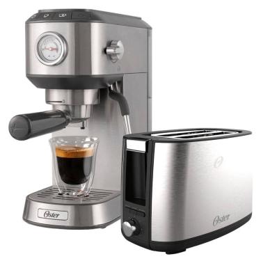 Imagem de Kit Cafeteira Espresso Compacta E Torradeira Inox Oster 110V