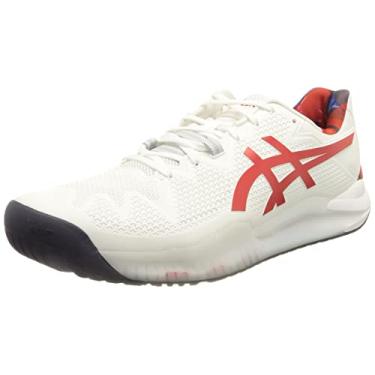 Imagem de Tenis ASICS Gel Resolution 8 All Court Maculino Branco e Vermelho Edição Limitada (br_footwear_size_system, adult, numeric, numeric_44)
