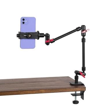 Imagem de Braço mágico com braçadeira, suporte de câmera articulado longo, suporte ajustável para celular, rotação de 360°, braço de microfone para microfone, luzes de LED, para telefone, tripé, mesa, mesa