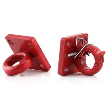 Imagem de POCREATION Fivela de Reboque de Metal, Substituição Sólida e Durável para Axial SCX10 RC4WD D90 1/10 Carro de Esteira Com Controle Remoto, Com Parafusos e Porcas para Fácil Instalação (vermelho)