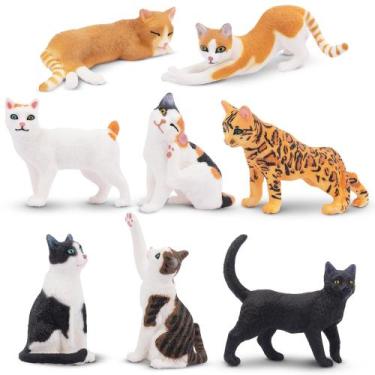 Imagem de Conjunto de estatuetas de animais Toy Toymany Cat, 8 peças para crianç