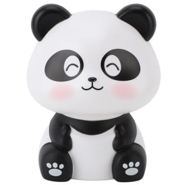 Imagem de Asixxsix Estatueta de Panda Com Aceno Solar, Decoração de Sorte, Riqueza, Escultura de Animais Acolhedora, Ornamento Com Sensor de Luz para Painel de Carro, Mesa de Escritório, Decoração (Olhos