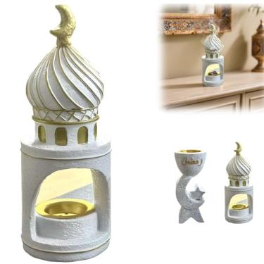 Imagem de Suporte de incenso estilo Oriente Médio | Queimador de incenso inspirado em arquitetura árabe de resina para aromaterapia, ioga, spa | Presente ideal do Ramadã e decoração de casa islâmica (suporte de