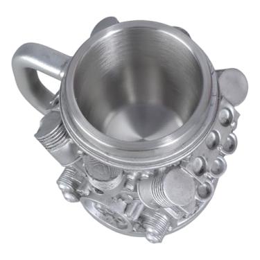 Imagem de Caneca de café com isolamento de motor de carro, copo interno de aço inoxidável, recipiente de água, caneca de viagem com isolamento de parede dupla para amantes de carros