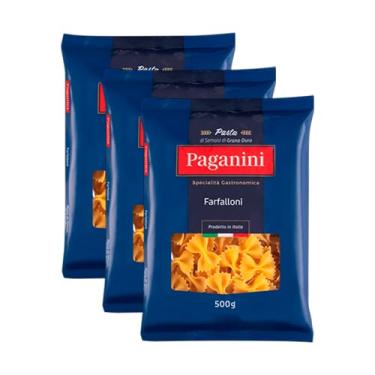 Imagem de Kit 3X: Macarrão Farfalloni Paganini 500g