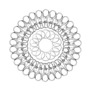 Imagem de Ganchos De Chaveiro Em Lote, Argolas De Metal Com Fecho Giratório Para