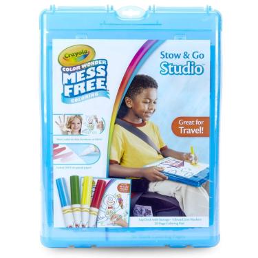 Imagem de Conjunto de colorir Crayola Color Wonder Stow & Go 34 peças azul