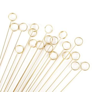 Imagem de 20 suportes de números de mesa, porta-cartões de lugar, clipes florais de metal, porta-cartões redondos para centros de mesa, escolha de memorandos de fotos para festa de casamento, cartões de flores