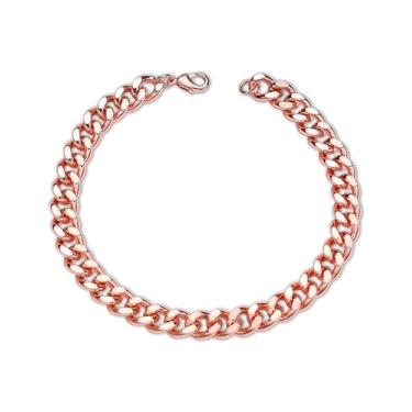 Imagem de BioMag Pulseira de elos cubanos para homens, 19 cm/21 cm/23 cm de comprimento, pulseira de corrente de elos de cobre masculina Miami Hip Hop joias para homens e mulheres, 8 mm de largura