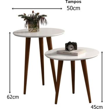 Imagem de Mesa Lateral e Apoio Redonda Pés Palito Cores Variadas - Comprar Movei