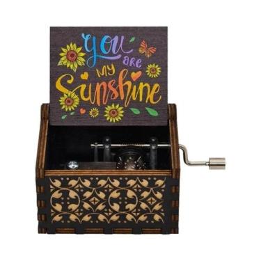 Imagem de Caixa De Música De Madeira Com Manivela 'You Are My Sunshine', Present