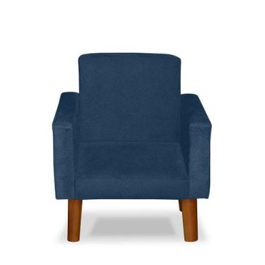Imagem de Mini Poltrona Cadeira Infantil Nina De Criança Suede Azul Marinho - Ki