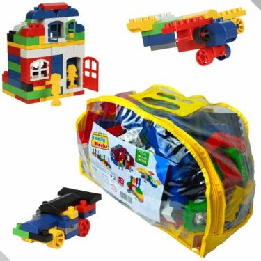 Imagem de Blocos De Montar Grande Educativo 400 Peças - Family Blocks