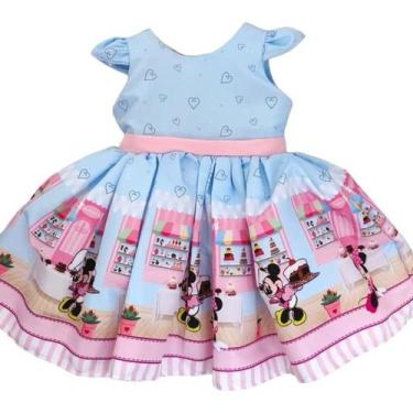 Imagem de Vestido Infantil Luxo Festa Minnie Confeiteira - Tamanhos Variados, 3