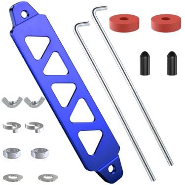 Imagem de Kit de suporte de bateria, suporte de montagem de liga de alumínio, suporte de retenção de bateria com parafusos J, kit universal de suporte de bateria de carro de cinco furos triangular de 21,6 cm