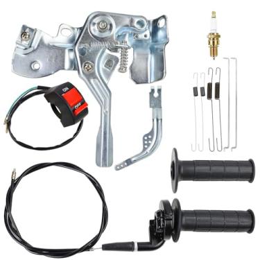Imagem de SENJWARM Conjunto de controle de acelerador de mini bicicleta, kit de ligação do acelerador compatível com Predator 212cc 196cc Coleman CT200U BT200X CT200U-EX B200R Baja Warrior Massimo MB200 M200