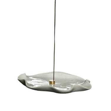 Imagem de Queimador de incenso de cerâmica com padrão de folha de lótus incenso em bastão de incenso queimador de incenso doméstico interno incenso de cerâmica sândalo incenso titular incensário de cinzas